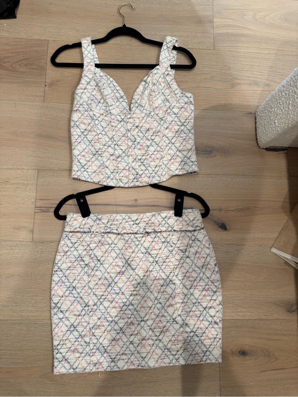 Fate matching set size medium zipper back top and skirt